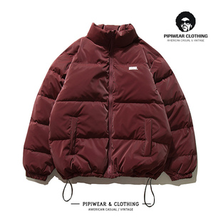 冬天日系立领90白鸭绒加厚抗寒保暖厚实男士羽绒服冬季面包服外套