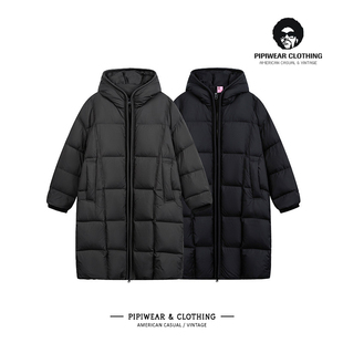 北方冬天户外高充绒量连帽长款羽绒服男士2025新款保暖抗寒外套潮