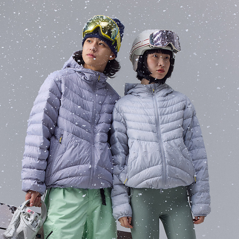 2025冬季防泼水轻量化连帽排骨羽绒服男大学生冬天保暖抗寒外套潮