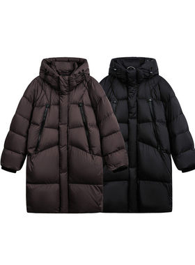 SEVENNOS-连帽长款高品质高充量羽绒服 9137-