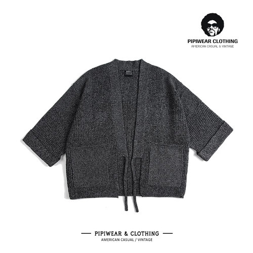 秋冬道袍开衫毛衣oversize针织衫