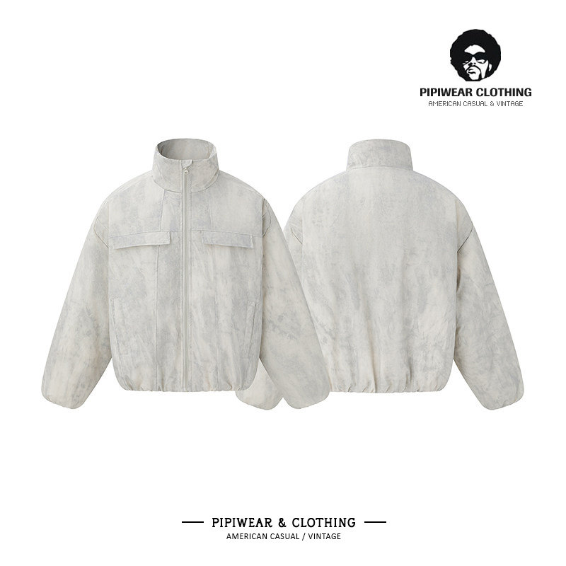 冬天90白鸭绒短款立领羽绒服男冬季美拉德加厚保暖抗寒飞行员外套