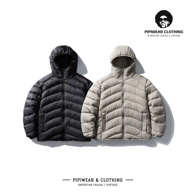 冬季美式潮牌高充绒量排骨连帽羽绒服男冬天保暖抗寒东北防寒外套