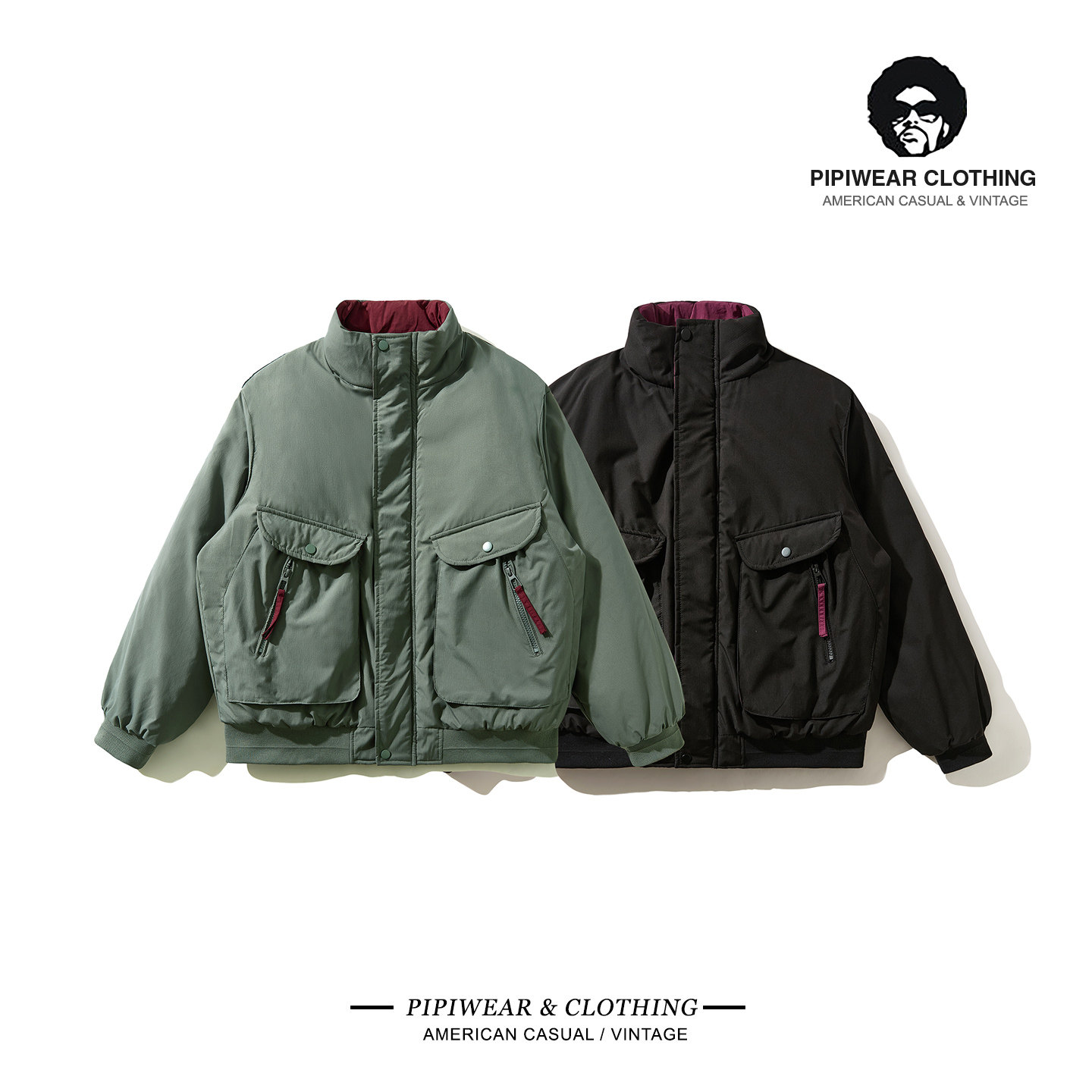 户外大口袋工装棉服