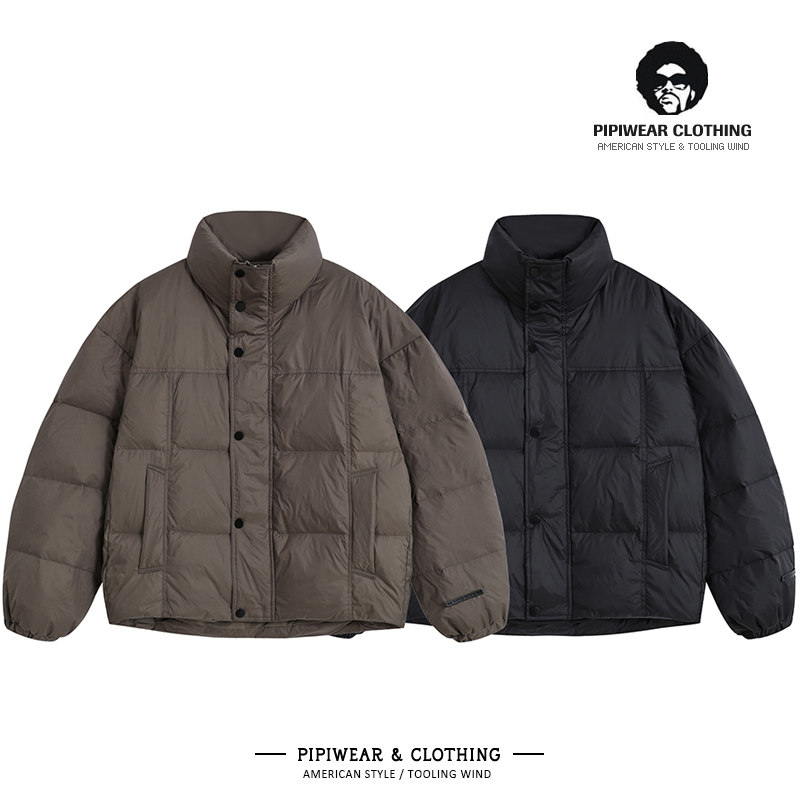 冬季新国标男士2026新款羽绒服冬天抗寒保暖立领咖啡色短款外套潮