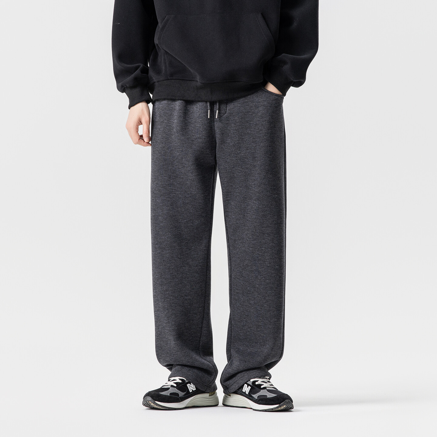 加绒加厚重磅垂感卫裤百搭休闲裤