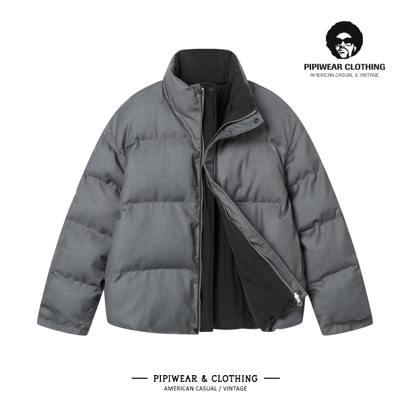 立领双面穿棉服保暖百搭棉衣外套