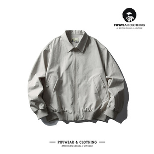 2025秋季日系简约情侣宽松休闲外套潮牌秋天百搭翻领工装夹克上衣