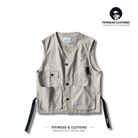 Nhật Bản nhiều túi streamer vest nam xu hướng cá tính chặt tay áo Mỹ dụng cụ vest vest hoang dã vest nam vest - Dệt kim Vest vest nam đẹp