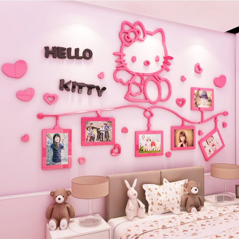 KT Cat Creative 3d Three-dimensional frame Wall stickers a living room background Wall decoration bedroom Room Bedside Photo Wall Stickersin the Home accessories , Stickers , Wall Stickers  category - from Buy2taobao.com to provide professional Taobao agent buy service