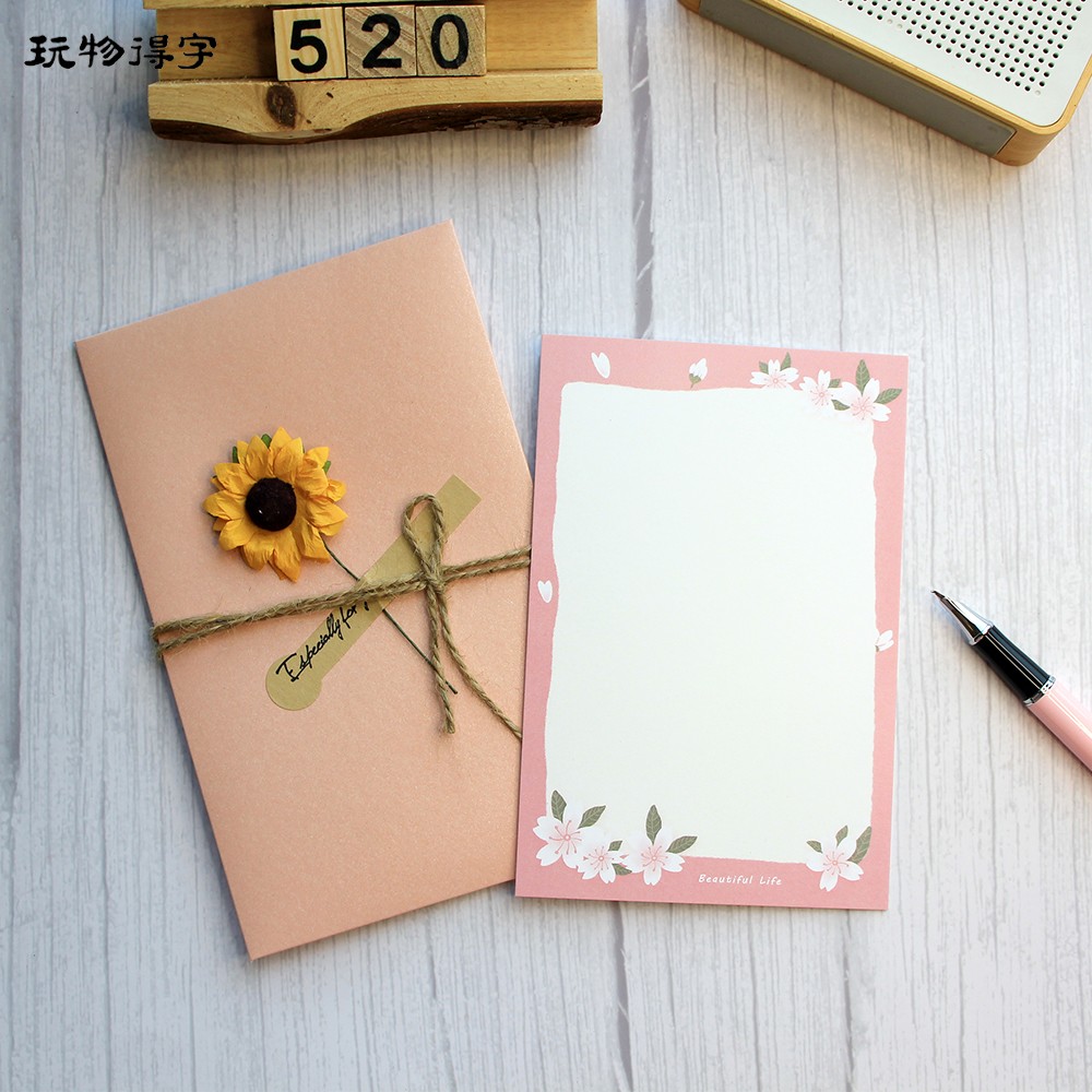 贺卡玩物得字原创手绘DIY花卉