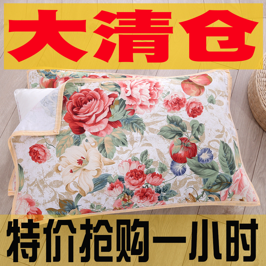 老粗布枕巾帆布单人透气加厚四季