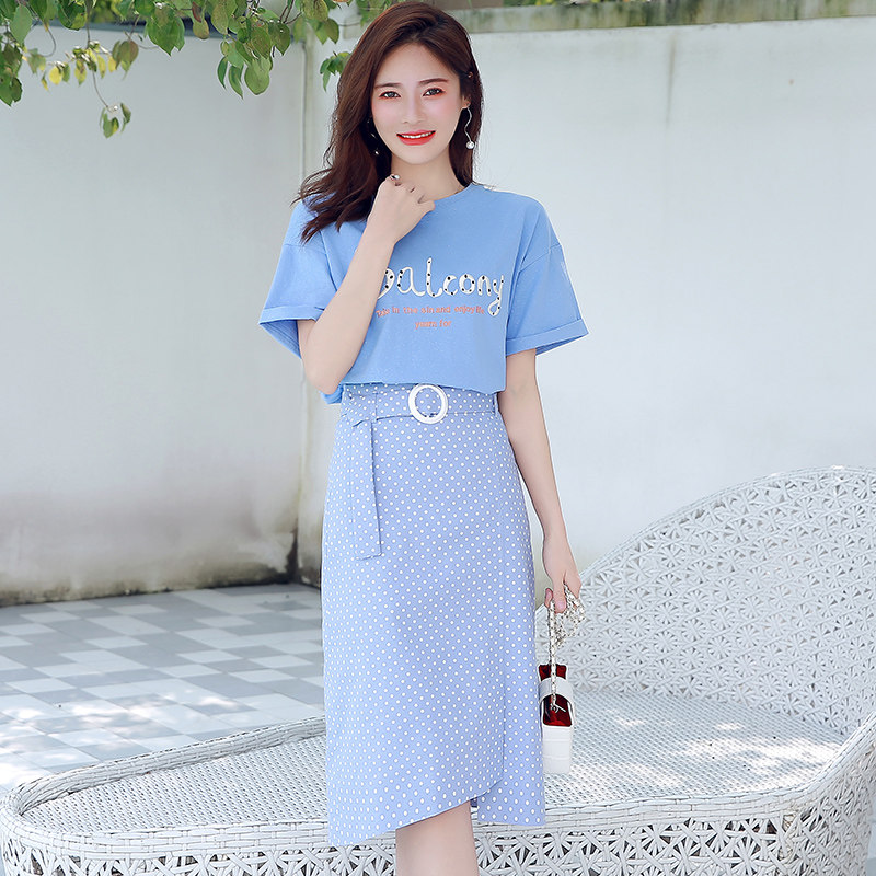 2019夏季新款 韩版宽松印花短袖T恤+收腰包臀半身裙套装女两件套在类目 女装/女士精品, 套装/学生校服/工作制服, 时尚套装中 - 来自Buy2taobao.com提供专业的淘宝代购服务