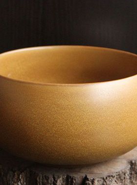 复古陶瓷碗钵斋碗钵盂和尚罗汉碗窑变土黄居士素食碗精致单个加厚