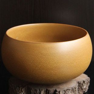 复古陶瓷碗钵斋碗钵盂和尚罗汉碗窑变土黄居士素食碗精致单个加厚