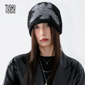 TUshu 甜酷感小猫～秋冬百搭包头帽子时髦个性 冷帽保暖护耳显脸小