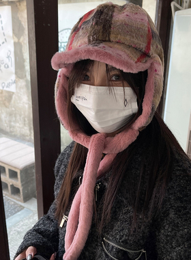 TUshu/糯唧唧软糖～韩系秋冬毛呢雷锋帽ins感保暖护耳毛绒飞行帽