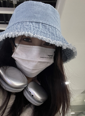 TUshu/早八素颜慵懒感～牛仔渔夫帽子女遮阳百搭气质显脸小盆帽潮