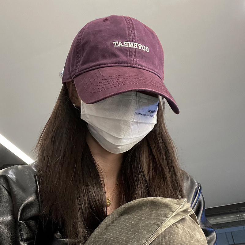 TUshu/欧美紫大头围bi入～鸭舌帽子男女情侣显脸小街头百搭棒球帽