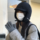 TUshu/圆圆面包帽～冬季滑面毛绒雷锋帽加绒保暖防寒护耳飞行帽潮