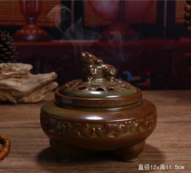 仿古貔貅陶瓷沉香炉 电子熏香炉香薰炉 插电檀香炉居家香道佛具炉