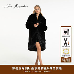 【李一桐同款】NanaJacqueline环保皮草女新款高级感时尚翻领外套