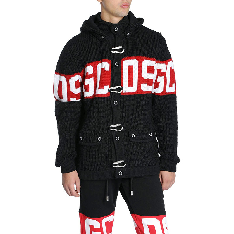 意大利GCDS羊毛字母连帽夹克