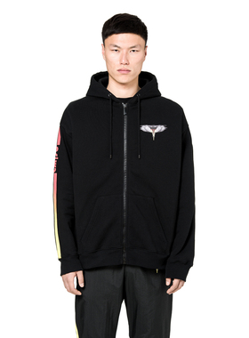 MARCELO BURLON 马塞洛布隆 男女同款棉质翅膀印花连帽夹克MB外套