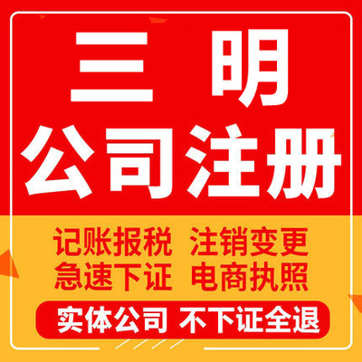 三明公司注册永安明溪清流宁化大田工商营业执照代办注销变更
