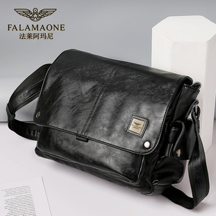 法莱阿玛尼轻便斜挎包男款休闲时尚通勤大容量百搭单肩包男士包包