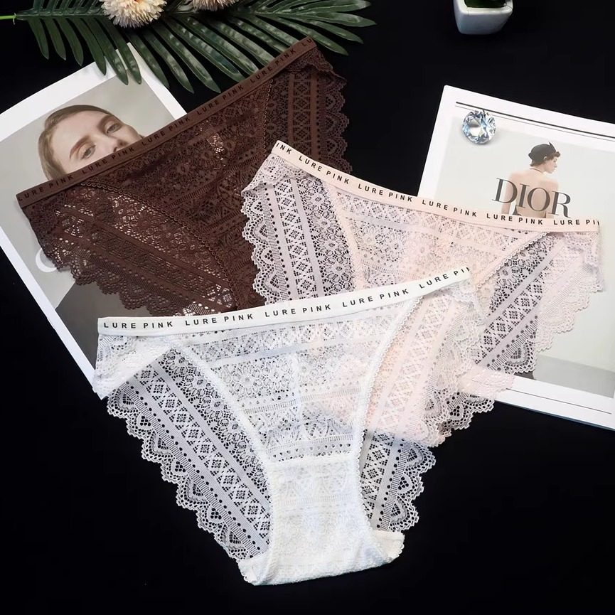 夏季新款性感内裤女蕾丝透气镂空女式三角裤低腰纯棉档辣妹短裤头