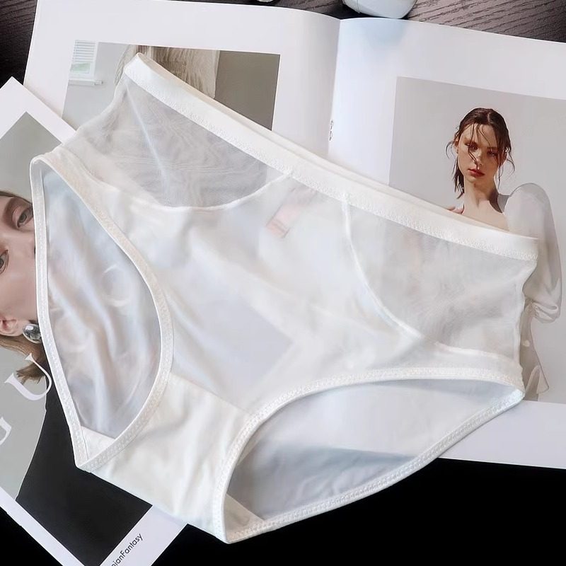 品质内裤女超薄紧身性感中腰亲肤透气舒适少女透明纯欲风三角裤头