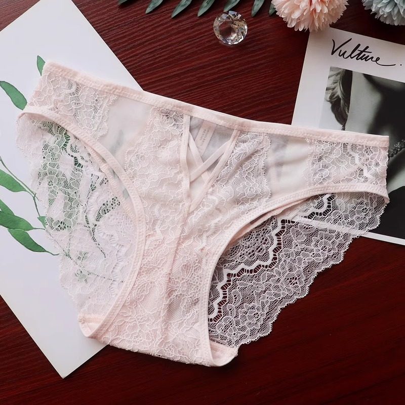 性感女士内裤透气少女网纱蕾丝舒适低腰镂空速干女式三角裤纯欲风