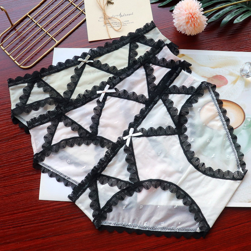 2025新款冰丝内裤女无痕女士少女生抗菌中腰性感蝴蝶结短裤三角裤