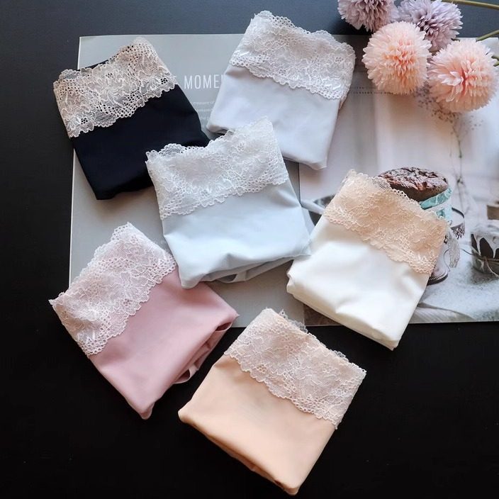 新款内裤女小仙女超薄冰丝透气纯欲蕾丝三角裤性感一片式无痕诱惑