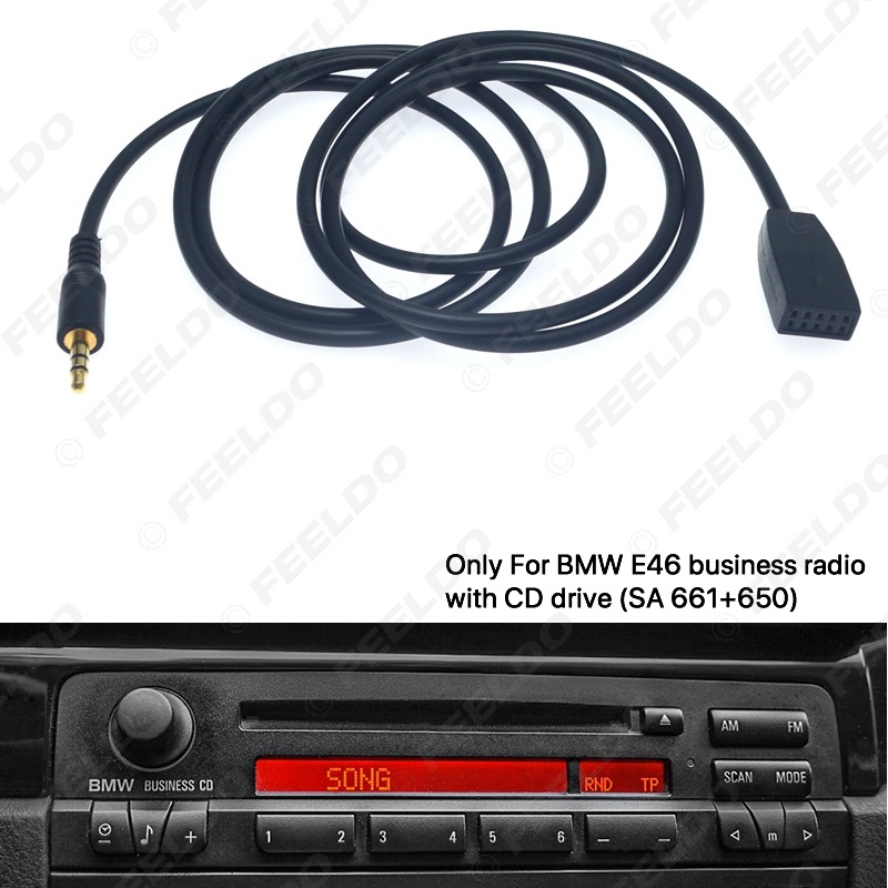 适用宝马BMW E46 3系 3.5MM汽车CD机音响转接线AUX音频输入 公头