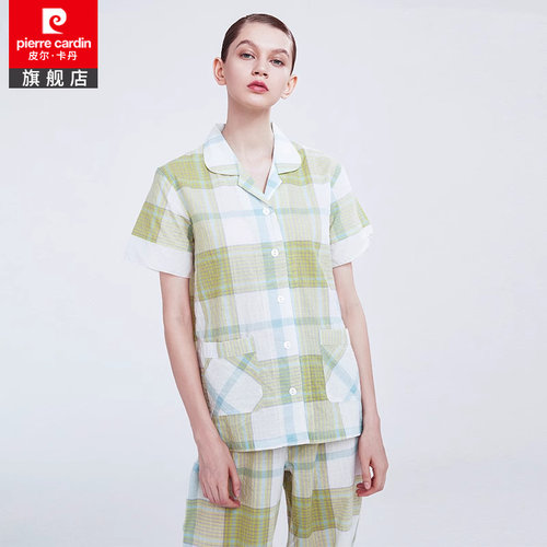 皮尔卡丹格纹女式休闲套装家居服