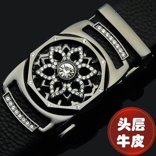 男士纯牛皮自动扣时来运转腰带