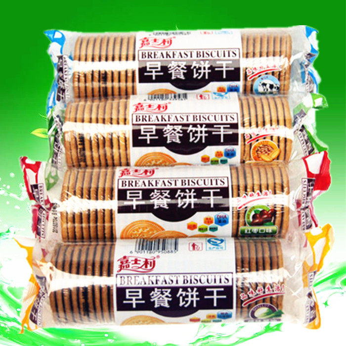 嘉士利早餐饼干原味167g*10袋牛奶红枣整箱零食年货代餐脆饼包装