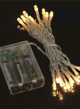 F5灯串3AA电池盒装饰灯直插灯串USB草帽串灯小彩灯闪灯圣诞节日灯