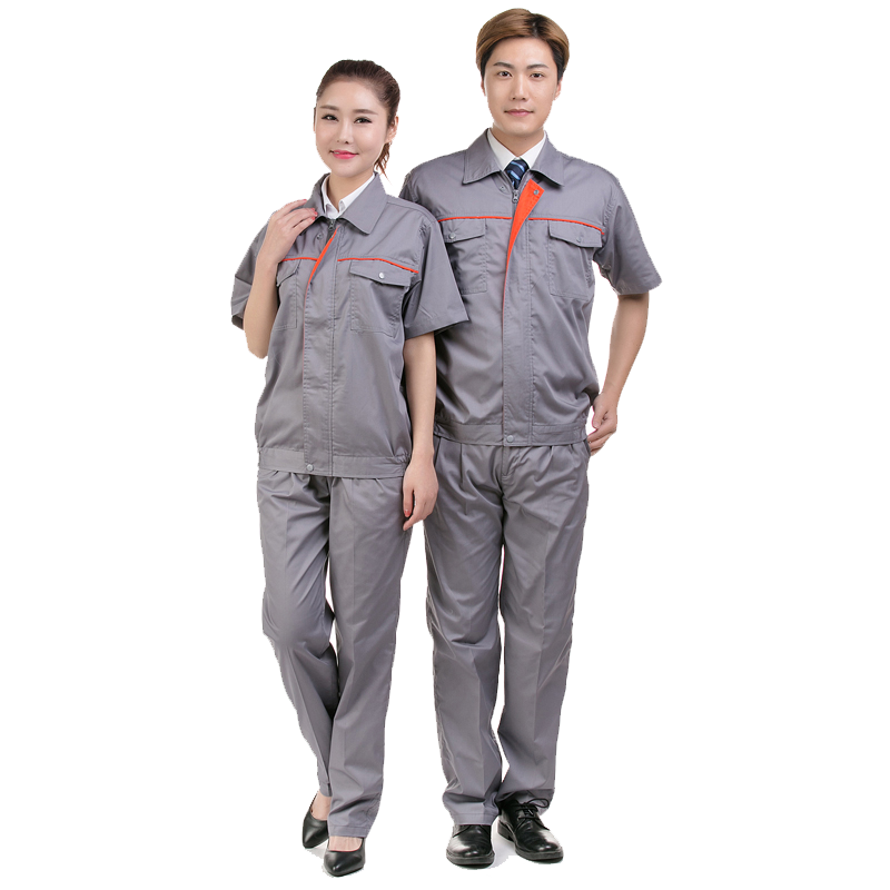 短袖套装绿色工作服工装