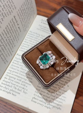 HERS赫斯珠宝【春日限定格林】人造澳宝绿色戒指S925银