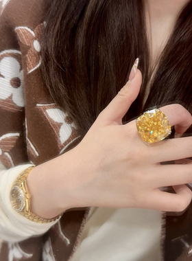 HERS·赫斯珠宝重磅高定100ct大克拉富婆之梦黄钻戒指戒圈奢华