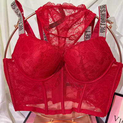 维多利亚水钻马甲小胸内衣女套装