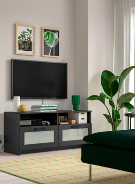 IKEA宜家百灵电视柜白色黑色120x41x53厘米家用客厅收纳柜简约现