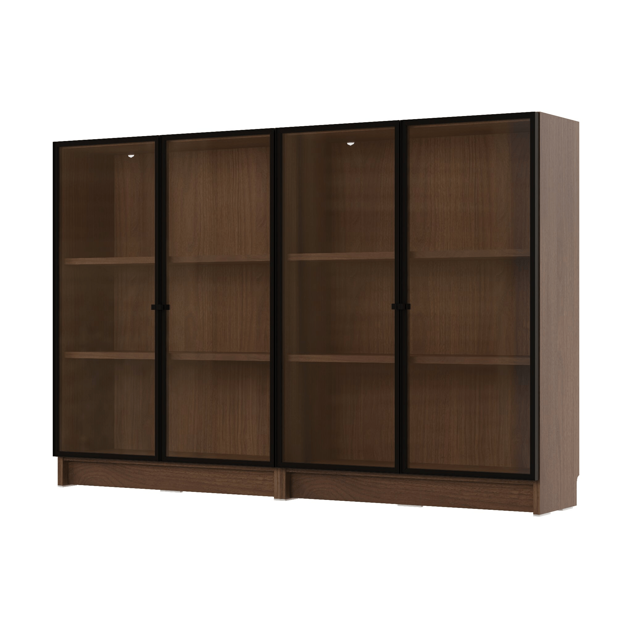 IKEA宜家代购毕利餐边柜褐色胡桃木纹160x28x106cm家用收纳储物柜