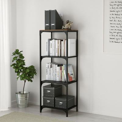 IKEA宜家代购耶伯搁架单元黑色51x136 厘米家用收纳置物架