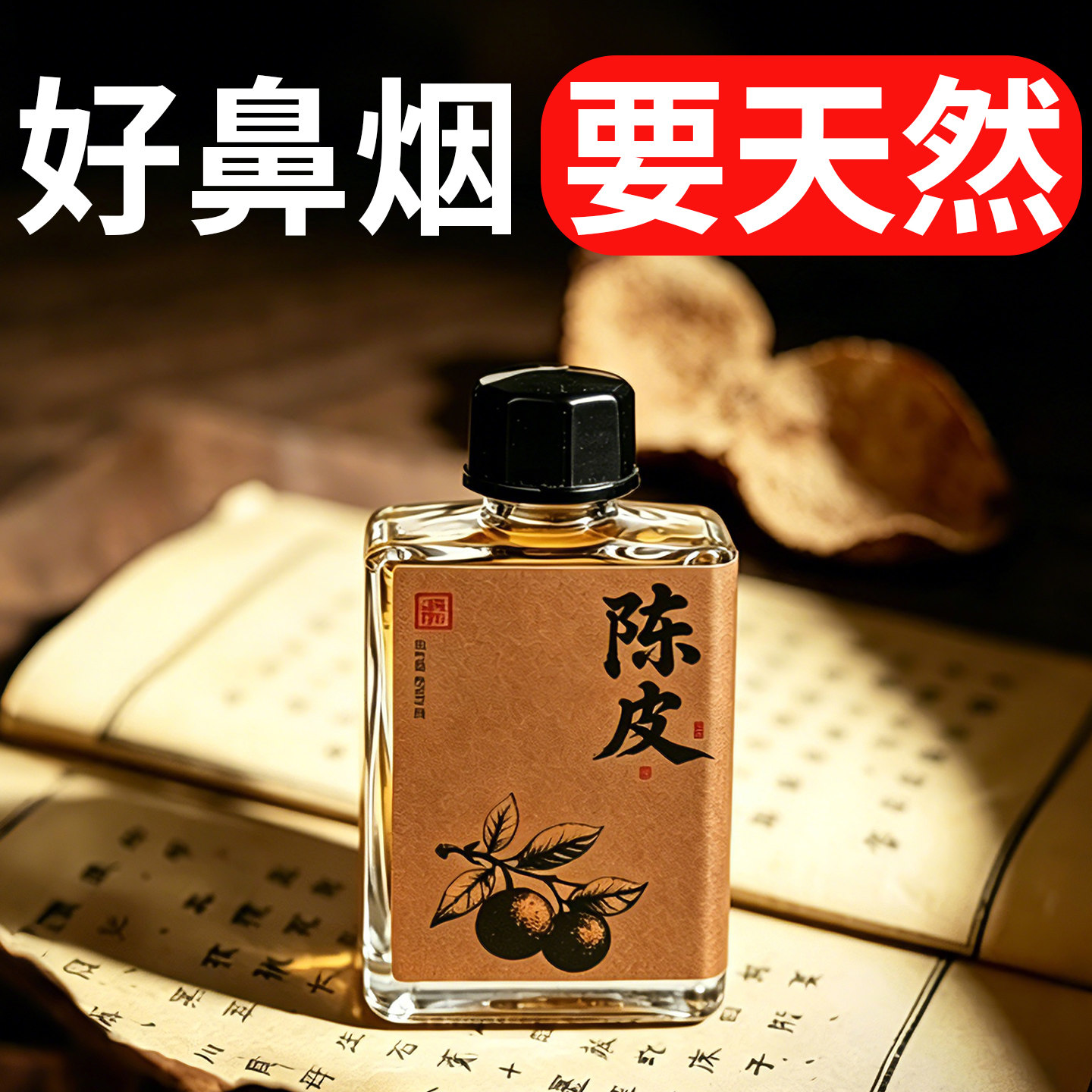 紫墨陈皮鼻烟粉薄荷鼻吸粉通窍开车防困鼻烟壶药粉提神醒脑10克 - 实物图