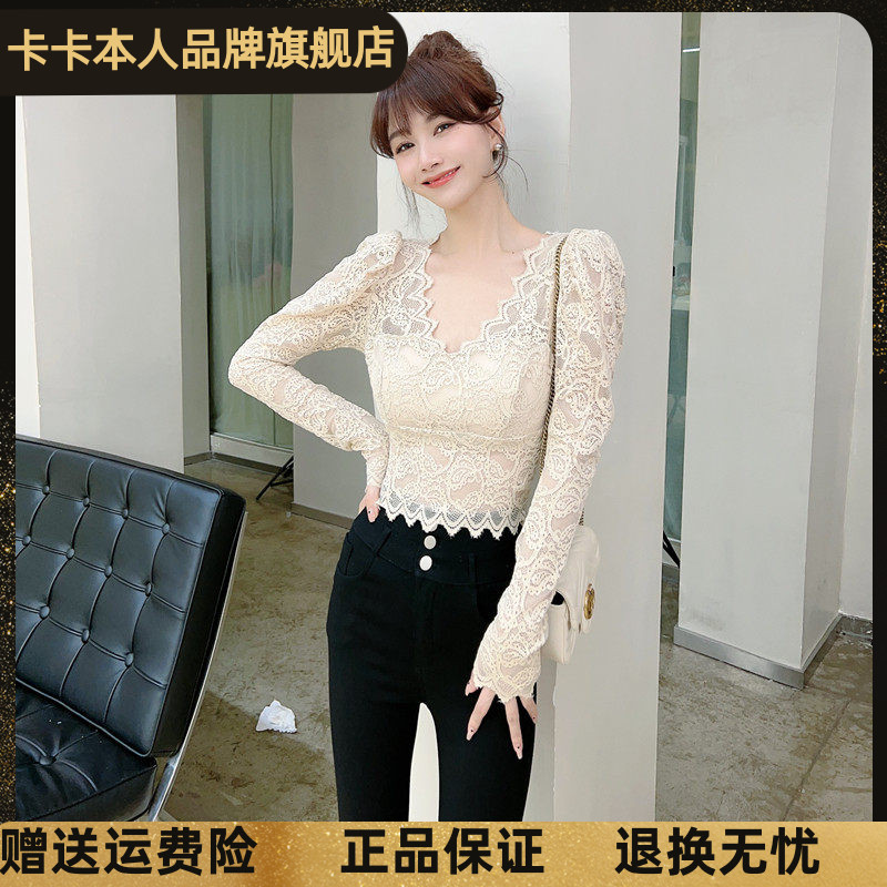 卡卡女装官方旗舰正品蕾丝衫上衣