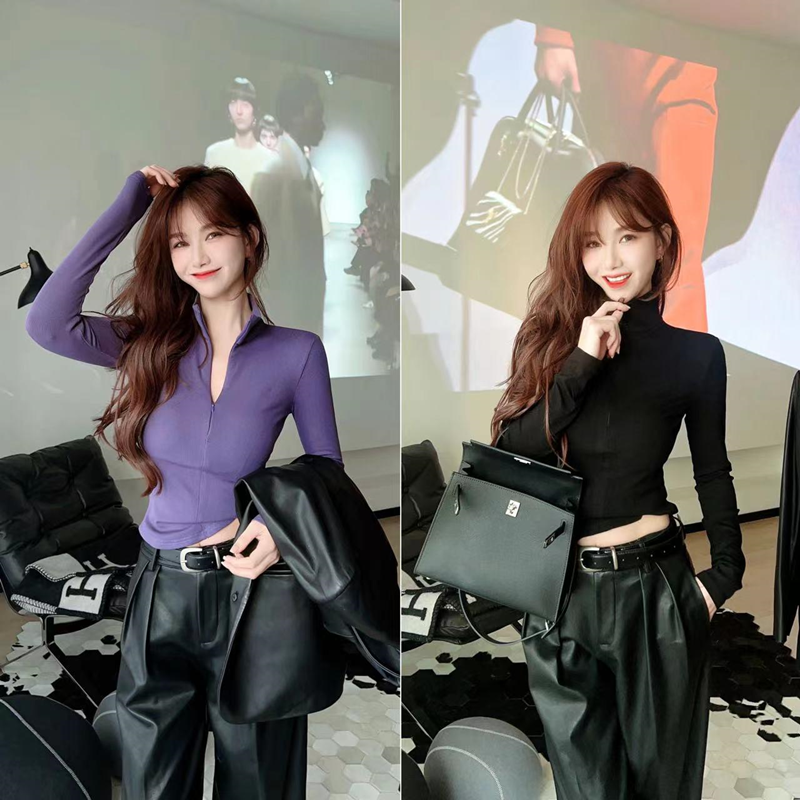 卡卡女装官方旗舰拉链立领上衣